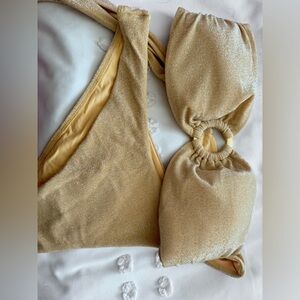 Gorgeous glittering gold two piece Monday swimwear